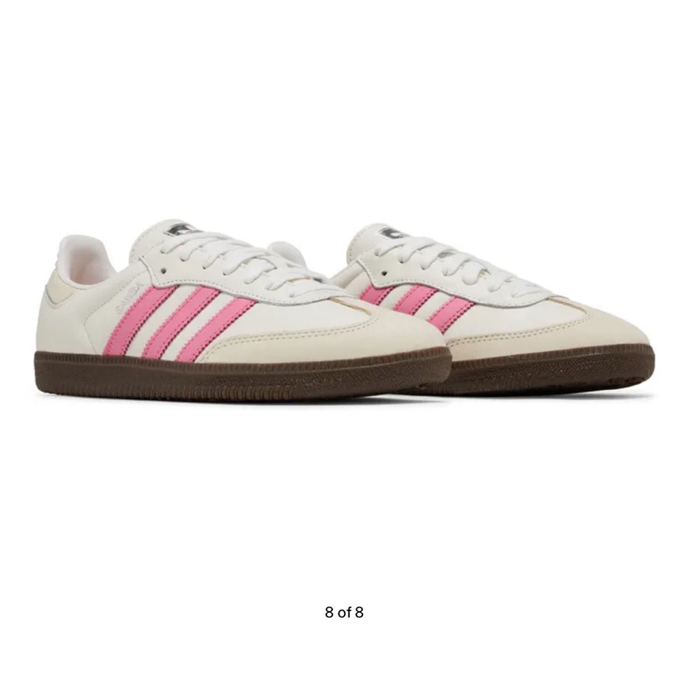 Adidas White and Lucid Pink OG Samba Sneakers Women’s 6.5